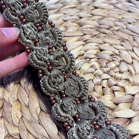 Handmade Crochet Brown Headband - Picture 2 of 3